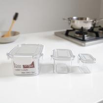 Kit 3 Potes Hermeticos de Plastico com Vedação Antivasamento Marmita Porta Temperos Quadrado ou Retangular