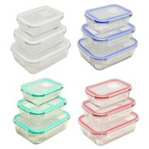 Kit 3 Potes Herméticos de Vidro Retangular com 4 Travas 410ml, 700ml e 1,04L - Bela Flor Kit 3 Potes Herméticos de Vidro Retangular com 4 Travas 410ml, 700ml e 1,04L - Bela Flor