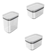 Kit 3 Potes Herméticos Doces E Capsulas Café Escritório