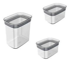 Kit 3 Potes Herméticos Doces E Capsulas Café Escritório