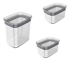 Kit 3 Potes Herméticos Doces E Capsulas Café Escritório