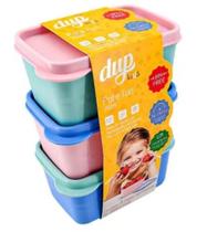 Kit 3 Potes Herméticos Dup Kids Pote Fun 250ml Plástico BPA Free Freezer Micro-ondas Lancheira Kit 3 Potes Herméticos Dup Kids Pote Fun 250ml Plástico BPA Free Freezer Micro-ondas Lancheira