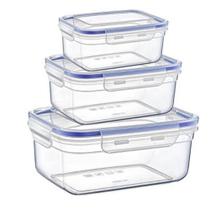 Kit 3 Potes Herméticos em Plástico com Tampa Empilhável Mantimentos Alimentos 400/ 800/ 1400ml Weck Kit 3 Potes Herméticos em Plástico com Tampa Empilhável Mantimentos Alimentos 400/ 800/ 1400ml Weck