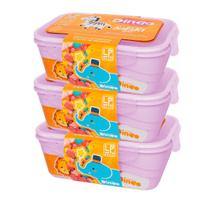 Kit 3 Potes Herméticos Infantil C/ Tampa e Trava de 500ML