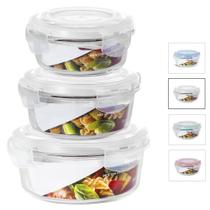 Kit 3 Potes Herméticos Marmita Mantimentos Tamanhos Variados