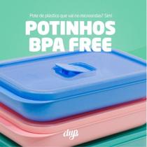 Kit 3 Potes Herméticos Marmita para Microondas Dup tampa Transparente com Válvula Tapuer Vasilha 500ml cada BPA Free
