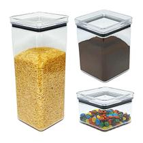 KIT 3 Potes Herméticos Quadrados 480/1000/2200ml Paramount