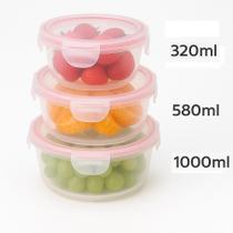 Kit 3 potes hermeticos redondos profissionais multiuso tampa silicone marmita organizador frutas legumes alimentos micro Kit 3 potes hermeticos redondos profissionais multiuso tampa silicone marmita organizador frutas legumes alimentos micro