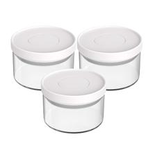 Kit 3 Potes Herméticos Vidro 350ml Tampa Pressão 3KAM Kit 3 Potes Herméticos Vidro 350ml Tampa Pressão 3KAM