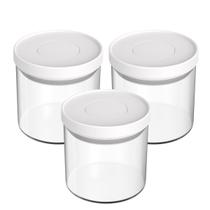 Kit 3 Potes Herméticos Vidro 700ml Tampa Pressão 3KAM Kit 3 Potes Herméticos Vidro 700ml Tampa Pressão 3KAM