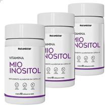 Kit 3 Potes Inositol Vitaminas Suplemento Alimentar 100 Natural 180 Cápsulas Original concentrado