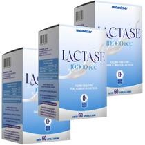 Kit 3 Potes Lactase Intolerância Lactose 10.000fcc Enzima Suplemento Alimentar Natural Original 100% Puro 180 Cápsulas