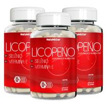 Kit 3 Potes Licopeno Suplemento Alimentar Natural Extrato Seco Vitamina Selênio Frascos 180 Cápsulas Natunéctar Original