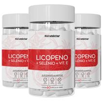 Kit 3 Potes Licopeno Suplemento Alimentar Natural Extrato Seco Vitamina Selênio Frascos 180 Cápsulas Natunéctar Original