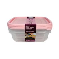 Kit 3 Potes Linha Mais 900ml Rosa Kit 3 Potes Linha Mais 900ml Rosa