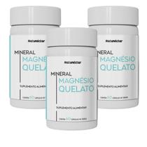 Kit 3 Potes Magnésio Quelato Encapsulado 100 Puro Suplemento Concentrado Sono Natural Mineral Absorção