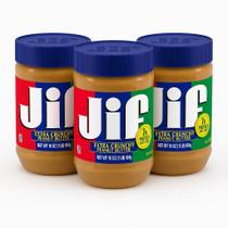 Kit 3 Potes Manteiga Americana de Amendoim Jif 454g Extra Crocante Original Importada Premium