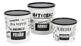 Kit 3 Potes Mantimento Arroz Feijao Farinha Vedacao Bpa Free Kit 3 Potes Mantimento Arroz Feijao Farinha Vedacao Bpa Free
