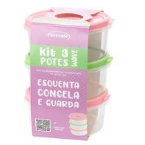 Kit 3 potes mantimentos herméticos 1l tampa vedação bpa free Kit 3 potes mantimentos herméticos 1l tampa vedação bpa free