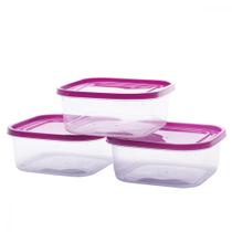 Kit 3 Potes Marmitas Plástico Vasilha Porta Frios Utensílios Cozinha Organizador Alimentos Multiuso 1,05L