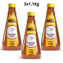 Kit 3 potes mel uso gourmet chef baldoni blend flores laranjeira e silvestre 1,1kg sabor equilibrado