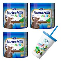 kit 3 potes Melhor Fórmula em pó para crianças NutraMilk Kids 400g + 1 copo com tampa e canudo kit 3 potes Melhor Fórmula em pó para crianças NutraMilk Kids 400g + 1 copo com tampa e canudo