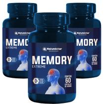 Kit 3 Potes Memory Extreme Suplemento Alimentar Natural Original Natunectar 180 Cápsulas
