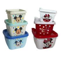 Kit 3 Potes Minnie e Mickey Baby Infantil Plasútil