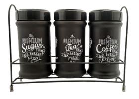 Kit 3 Potes Multiuso cozinha Especiarias Gourmet com suporte Kit 3 Potes Multiuso cozinha Especiarias Gourmet com suporte