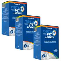 Kit 3 Potes Natuvit Homens Natunectar Natural Original Vitaminas Vit D B12 Zinco Suplemento Alimentar 180 Capsulas Vitamínico Kit 3 Potes Natuvit Homens Natunectar Natural Original Vitaminas Vit D B12 Zinco Suplemento Alimentar 180 Capsulas Vitamínico