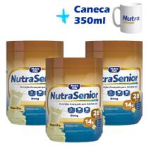 Kit 3 potes Nutra Senior Adulto 50+ 800g e Caneca exclusiva 350ml