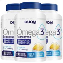 Kit 3 Potes Ômega 3 Concentrado 120g 360 Capsulas - Duom
