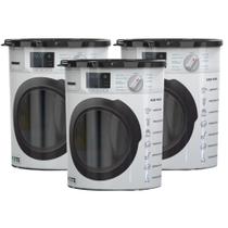 Kit 3 Potes Organizador 2.1kg Lavanderia Porta Sabão Em Pó