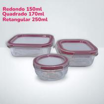 KIT 3 Potes Organizador Armazenador De Vidro Com Tampa Hermética 150ml/170ml/250ml casa sitio restaurante