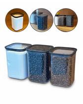Kit 3 Potes Organizador Geladeira Hermético Acrílico 1 Litro Kit 3 Potes Organizador Geladeira Hermético Acrílico 1 Litro