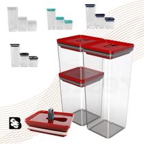 Kit 3 Potes Organizador Hermético 5L Dubai Para Guardar Alimentos Organizar Geladeira Cozinha Armário Despensa