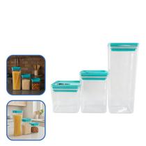 Kit 3 Potes Organizador Hermético Capacidade 5 Litros Verde