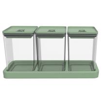 Kit 3 Potes Organizadores Herméticos Dubai Verde 1,5 Litros Kit 3 Potes Organizadores Herméticos Dubai Verde 1,5 Litros