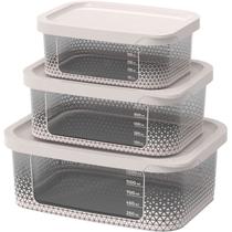 Kit 3 Potes Para Alimentos Transp. Retangular P/M/G C/ Tampa