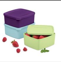 Kit 3 potes para congelar no freezer porções, carnes, frutas jeitosinhos da tupperware 400 ml