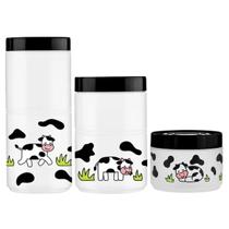 Kit 3 Potes Para Mantimentos Vaquinha Organizador Multiuso