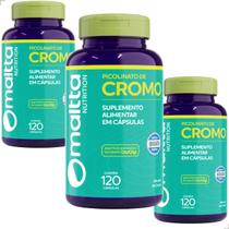 Kit 3 Potes Picolinato de Cromo 360 Capsulas Vitamina Original Puro 100% Suplemento Alimentar Maltta
