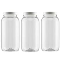 Kit 3 Potes Plástico Bandeirante Tampa Branca 2,7 Litros