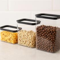 Kit 3 Potes Plástico Recipiente Transparente Conserva Vasilha Guarda Vedação Alimentos Armazenar Kit 3 Potes Plástico Recipiente Transparente Conserva Vasilha Guarda Vedação Alimentos Armazenar