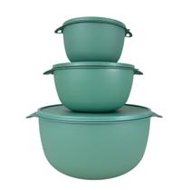 Kit 3 Potes Plastico Redondos Cozinha Marmita Alimentos Bowl Livre Bpa