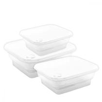 Kit 3 Potes Plástico Vasilhas Tampa com Saída Vapor Marmitas Porta Mantimentos Frios Organizador de Alimentos Armazenar Kit 3 Potes Plástico Vasilhas Tampa com Saída Vapor Marmitas Porta Mantimentos Frios Organizador de Alimentos Armazenar
