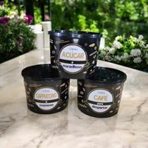 Kit 3 potes Plásticos Café Açúcar e Cappuccino de 1 Litro - Decore Casa