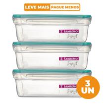 Kit 3 Potes Plásticos com Travas Herméticos Verde Menta 2,5L Freshy Sanremo Kit 3 Potes Plásticos com Travas Herméticos Verde Menta 2,5L Freshy Sanremo