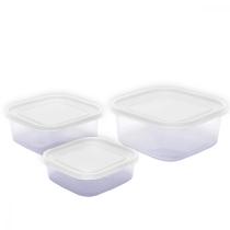 Kit 3 Potes Plásticos Marmitas Vasilha Porta Alimentos Utensílios Cozinha Multiuso Presente Casamento Marmitinhas Tapuer