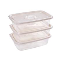 Kit 3 Potes Pop Retangular 1,2 L - Micro-ondas e Freezer